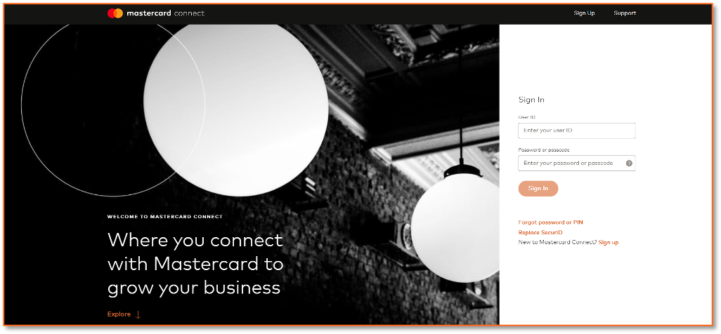 MCC Login Page Screenshot